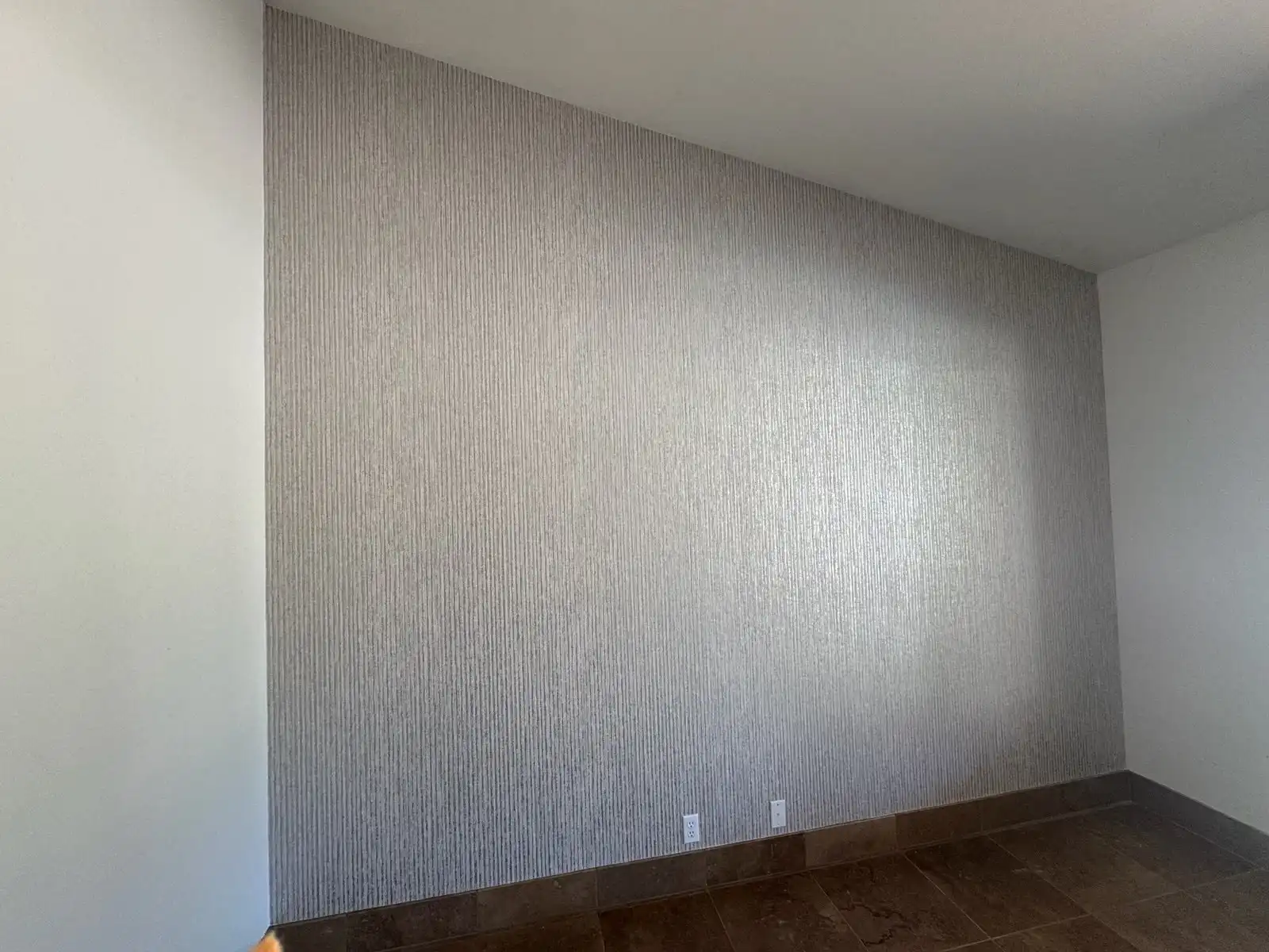 Accent wall wallpaper installation in dining room in Lake Oswego, OR