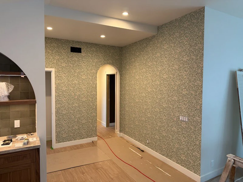 Commercial vinyl wallpaper installation in Downtown Portland